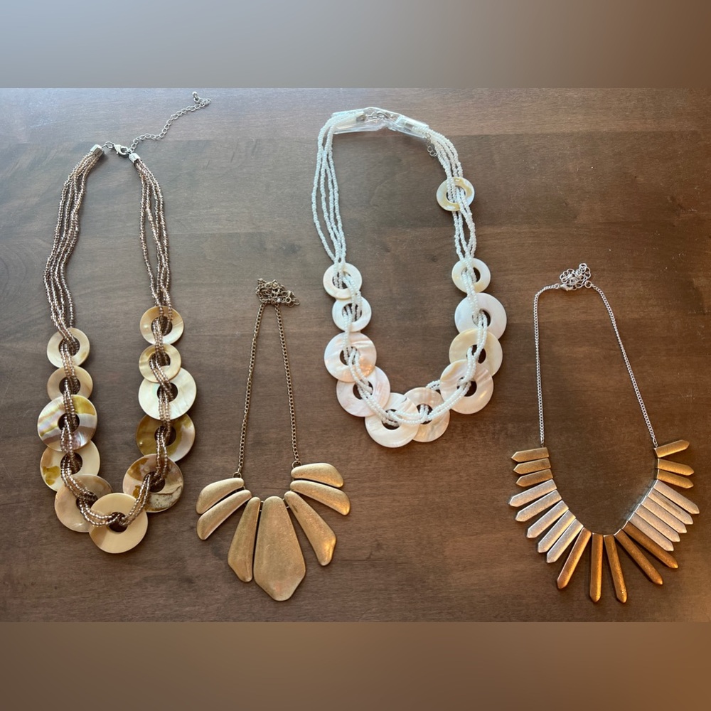 Lot of 4 New Women’s Statement Necklaces; NWOT; Costume Jewelry